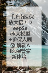 济南医保放大招！DeepSeek大模型+参保人画像 解锁AI医保管家新体验