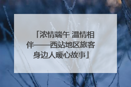 浓情端午 温情相伴——西站地区旅客身边人暖心故事
