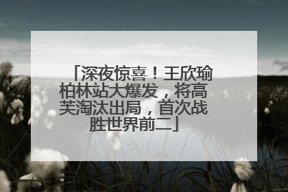 深夜惊喜！王欣瑜柏林站大爆发，将高芙淘汰出局，首次战胜世界前二