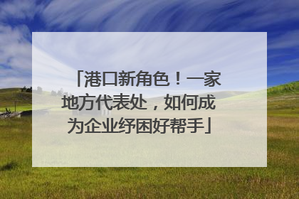 港口新角色！一家地方代表处，如何成为企业纾困好帮手