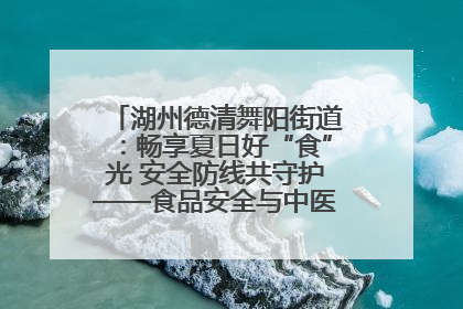 湖州德清舞阳街道：畅享夏日好“食”光 安全防线共守护——食品安全与中医养生知识宣传