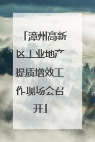 漳州高新区工业地产提质增效工作现场会召开