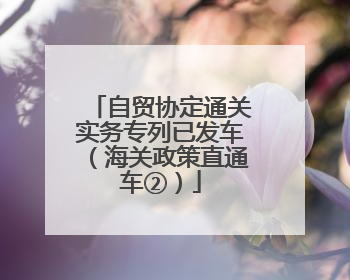 自贸协定通关实务专列已发车（海关政策直通车②）