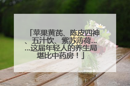 苹果黄芪、陈皮四神、五汁饮、紫苏薄荷……这届年轻人的养生局堪比中药房！