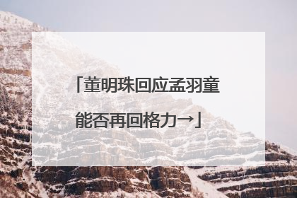 董明珠回应孟羽童能否再回格力→
