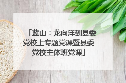 蓝山：龙向洋到县委党校上专题党课暨县委党校主体班党课