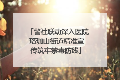 警社联动深入医院 珞珈山街道精准宣传筑牢禁毒防线