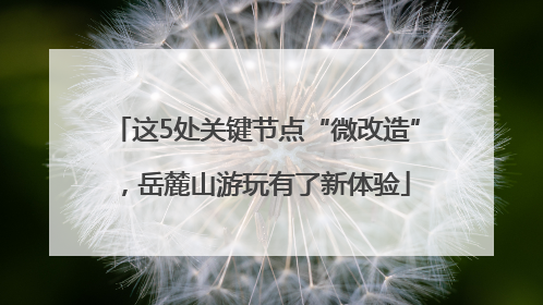 这5处关键节点“微改造”，岳麓山游玩有了新体验