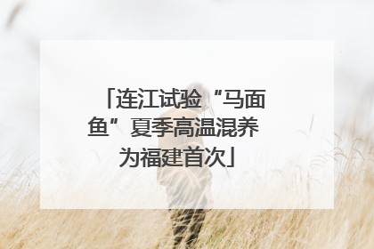 连江试验“马面鱼”夏季高温混养 为福建首次
