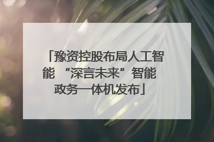 豫资控股布局人工智能 “深言未来”智能政务一体机发布