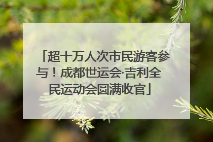 超十万人次市民游客参与！成都世运会·吉利全民运动会圆满收官