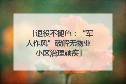 退役不褪色：“军人作风”破解无物业小区治理顽疾