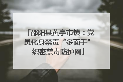 邵阳县黄亭市镇：党员化身禁毒“多面手” 织密禁毒防护网