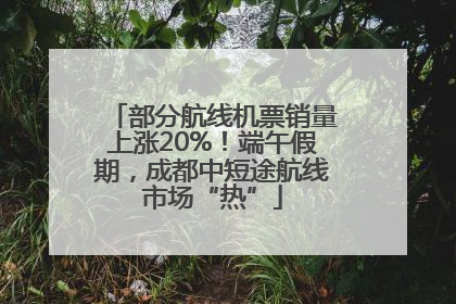 部分航线机票销量上涨20%！端午假期，成都中短途航线市场“热”