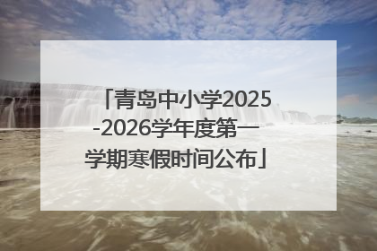 青岛中小学2025-2026学年度第一学期寒假时间公布
