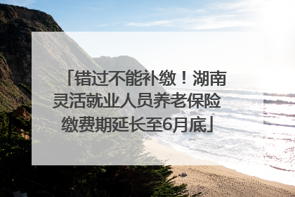 错过不能补缴！湖南灵活就业人员养老保险缴费期延长至6月底