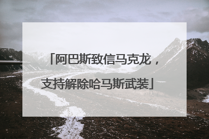阿巴斯致信马克龙，支持解除哈马斯武装