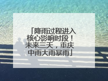 降雨过程进入核心影响时段！未来三天，重庆中雨大雨暴雨