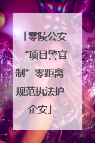 零陵公安“项目警官制”零距离规范执法护企安