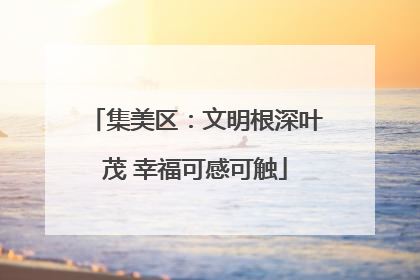集美区：文明根深叶茂 幸福可感可触
