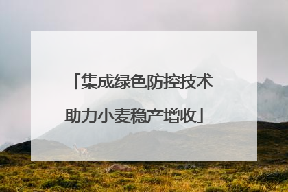集成绿色防控技术助力小麦稳产增收