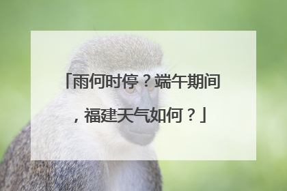 雨何时停？端午期间，福建天气如何？
