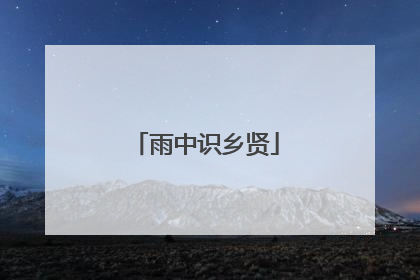 雨中识乡贤