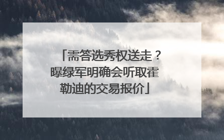 需答选秀权送走？曝绿军明确会听取霍勒迪的交易报价