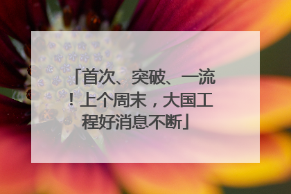 首次、突破、一流！上个周末，大国工程好消息不断