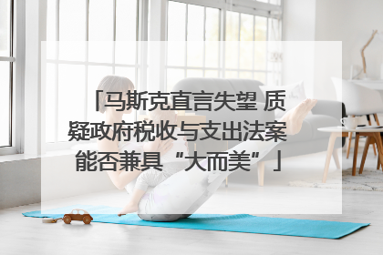 马斯克直言失望 质疑政府税收与支出法案能否兼具“大而美”