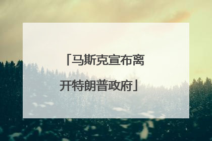 马斯克宣布离开特朗普政府