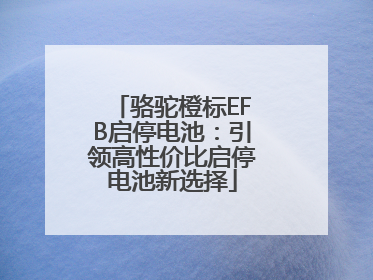 骆驼橙标EFB启停电池：引领高性价比启停电池新选择