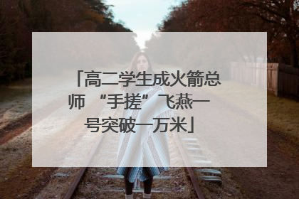高二学生成火箭总师 “手搓”飞燕一号突破一万米