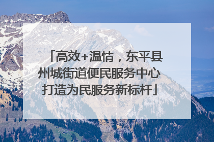 高效+温情，东平县州城街道便民服务中心打造为民服务新标杆