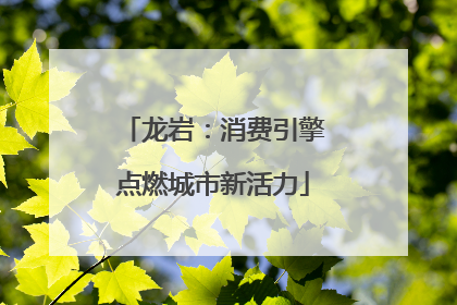 龙岩：消费引擎点燃城市新活力