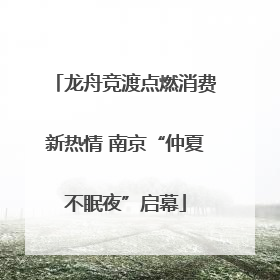龙舟竞渡点燃消费新热情 南京“仲夏不眠夜”启幕