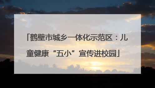 鹤壁市城乡一体化示范区：儿童健康“五小”宣传进校园
