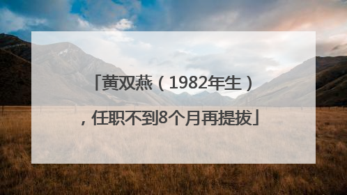 黄双燕（1982年生），任职不到8个月再提拔