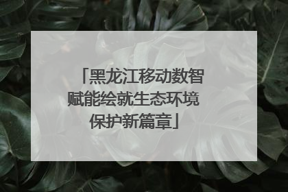 黑龙江移动数智赋能绘就生态环境保护新篇章