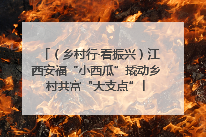 （乡村行·看振兴）江西安福“小西瓜”撬动乡村共富“大支点”