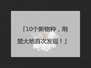 10个新物种，荆楚大地首次发现！