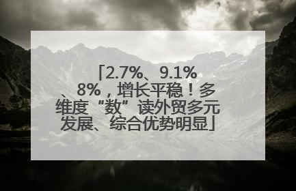 2.7%、9.1%、8%，增长平稳！多维度“数”读外贸多元发展、综合优势明显