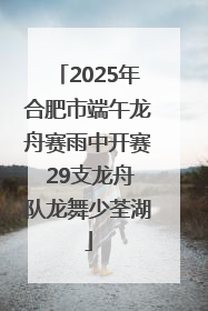 2025年合肥市端午龙舟赛雨中开赛 29支龙舟队龙舞少荃湖