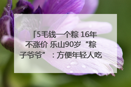 5毛钱一个粽 16年不涨价 乐山90岁“粽子爷爷”：方便年轻人吃口热乎早饭｜封面头条