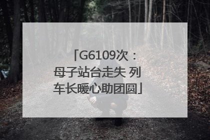 G6109次：母子站台走失 列车长暖心助团圆